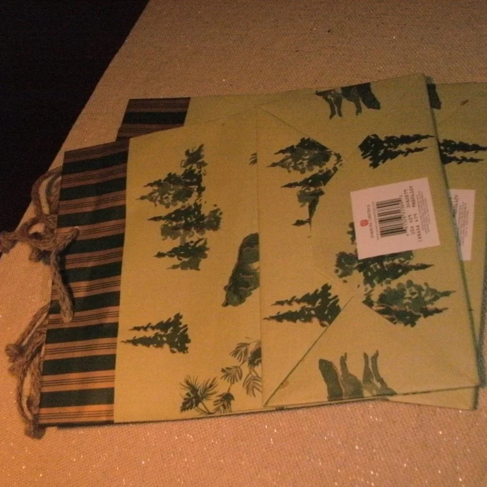 NWT LOT of 3 American Greetings WOLF OUTDOOR All Occasion Gift Bag 10x13